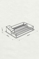 Geseus Home Tek Katlı Tabaklık Bulaşıklık Mat Siyah KB006S