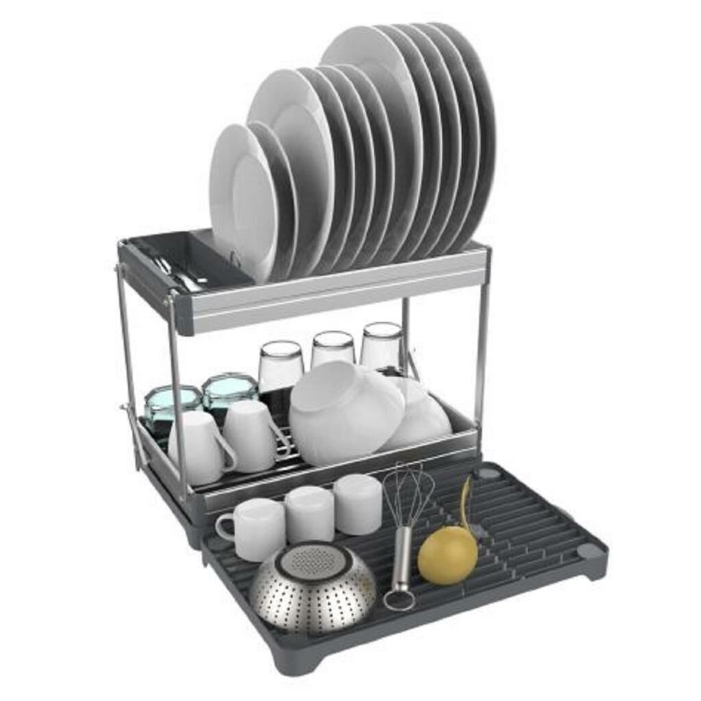 Primanova Candia Katlanabilir İki Katlı Alüminyum Bulaşıklık D14693