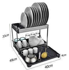 Primanova Candia Katlanabilir İki Katlı Alüminyum Bulaşıklık D14693