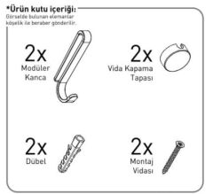 Geseus İki Katlı Kancalı Banyo Rafı Mat Siyah ES067H