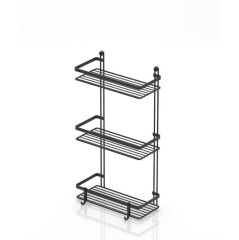 Geseus Üç Katlı Kancalı Banyo Rafı Mat Siyah ES065H