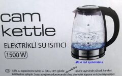 Crown Cam Kettle Elektrikli Su Isıtıcı Cam Gövdeli Led Aydınlatmalı 1500W 1,8 Lt