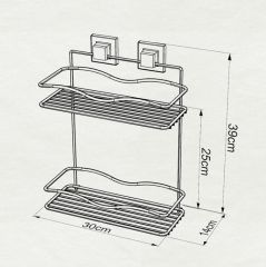 Geseus Yapışkanlı İki Katlı Baharatlık Mutfak Rafı Krom EF042