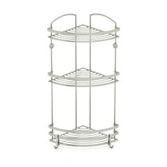 Geseus Paslanmaz Çelik Üç Katlı Kancalı Banyo Köşe Rafı İnox BK083H