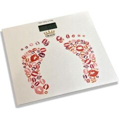 Baskül Tartı Cam Banyo Tartısı Lcd Ekran 180 Kg Kapasite Ayak Desenli