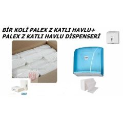 Z Katlama Havlu Kağıt Bir Koli + Palex Dispenser