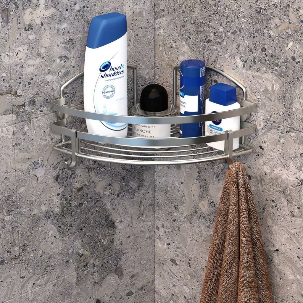 Geseus Banyo Köşe Rafı İnox 304 Kalite Çelik 15 Yıl Garanti-BK081-SS