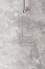 Geseus Duş Borusuna Asılabilir Kancalı Banyo Rafı Krom BK067