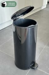 Primanova Cigo Paslanmaz Çelik Çöp Kovası Pedallı 20 Litre-SİYAH