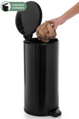 Primanova Cigo Paslanmaz Çelik Çöp Kovası Pedallı 20 Litre-SİYAH