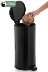 Primanova Cigo Paslanmaz Çelik Çöp Kovası Pedallı 20 Litre-SİYAH