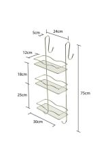 Geseus 3 Katlı Asmalı Banyo Duşakabin Duş Rafı Krom Büyük Boy-BK-063