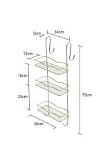 Geseus 3 Katlı Asmalı Banyo Duşakabin Duş Rafı Krom Büyük Boy-BK-063