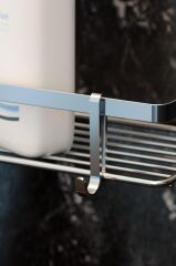 Geseus İki Katlı Kancalı Banyo Rafı  ES067-KROM