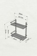 Geseus İki Katlı Kancalı Banyo Rafı  ES067-KROM