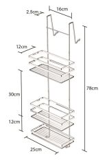 Geseus Üç Katlı Asmalı Banyo Duş Rafı Krom LM580