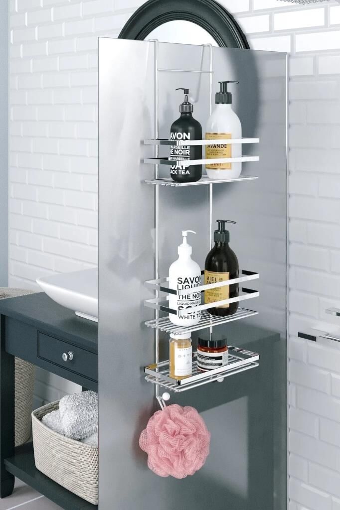 Geseus Üç Katlı Asmalı Banyo Duş Rafı Krom LM580