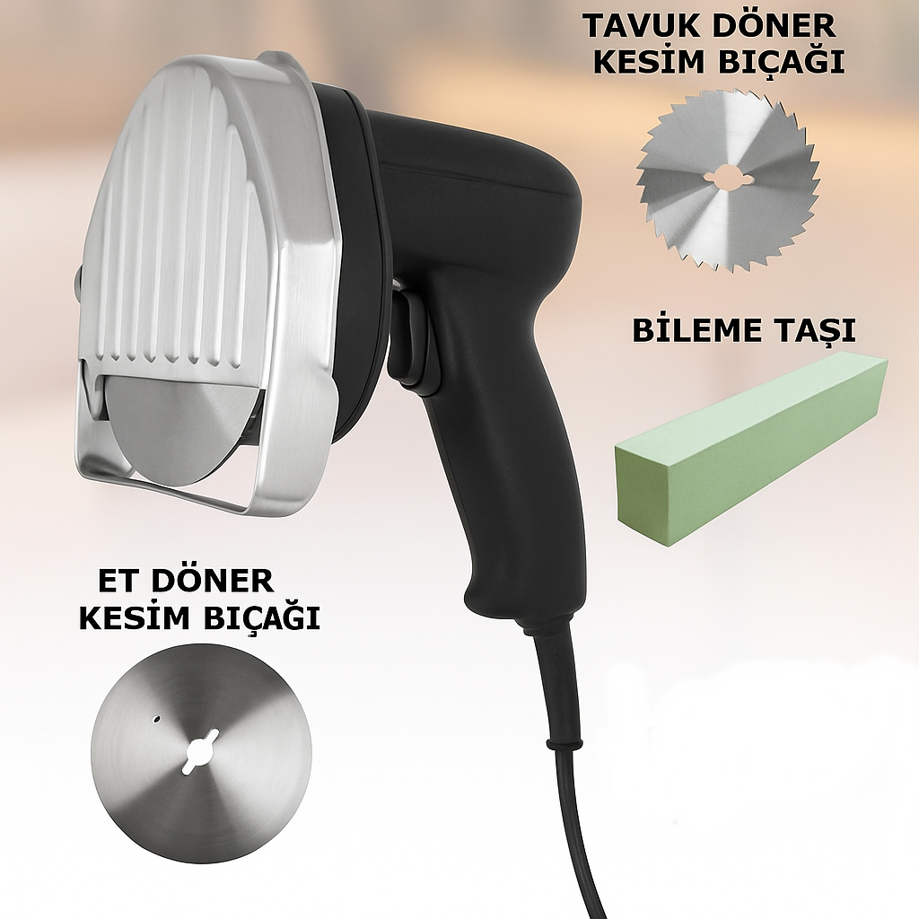 Elektrikli Döner Kesme Makinesi + Tavuk Döner Kesme Bıçağı