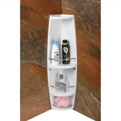 Çelik Ayna Duşakabin köşeliği banyo köşeliği büyük boy şampuanlara özel dizayn-855