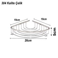 Geseus Banyo Paslanmaz Krom Oval Tekli Köşelik 304 Kalite Çelik GNRL2022