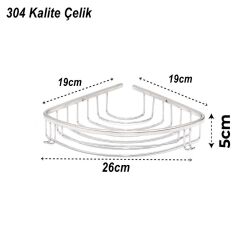 Geseus Banyo Paslanmaz Krom Oval Tekli Köşelik 304 Kalite Çelik GNRL2022