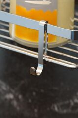 Geseus Tek Katlı Kancalı Banyo Rafı Krom ES081