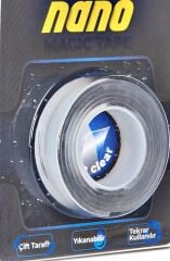 Geseus Nano Çift Taraflı Yıkanıp Tekrar Kullanılabilir Şeffaf Bant 19mmX1Mt