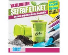 Suya Dayanıklı, Yazılabilen Şeffaf Etiket 8x5cm-30 Ad