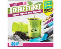 Suya Dayanıklı, Yazılabilen Şeffaf Etiket 8x5cm-30 Ad