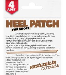 Ayakkabı Topuk Yaması Ayakkabı Tamir Yaması Sunni deri Kendinden Yapışkanlı-BEYAZ