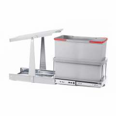 Çelik Ayna Teleskopik Raylı Dolap İçi Çöp Kovası 24 Litre