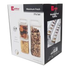 Moonstar maximum fresh üçlü saklama kabı hava sızdırmaz-MAX-SET2