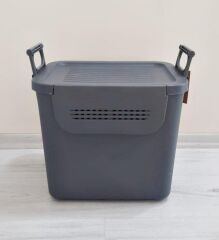 Geseus Motek  Mybox 1x30 Litre Kulplu Çok Amaçlı Organizer Saklama Kutusu-MT-35 gri