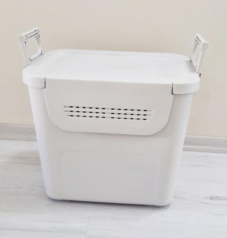 Geseus Motek  Mybox 1x30 Litre Kulplu Çok Amaçlı Organizer Saklama Kutusu-MT-35 beyaz