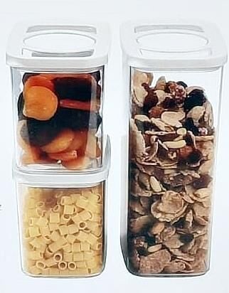 Moonstar maximum fresh üçlü saklama kabı hava sızdırmaz-MAX-SET2 BEYAZ KAPAKLI