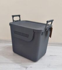 Geseus Motek  Mybox 1x30 Litre Kulplu Çok Amaçlı Organizer Saklama Kutusu-MT-35 Antrasit