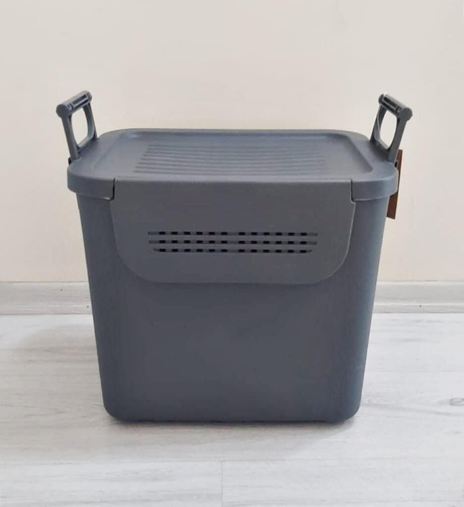 Geseus Motek  Mybox 1x30 Litre Kulplu Çok Amaçlı Organizer Saklama Kutusu-MT-35 Antrasit