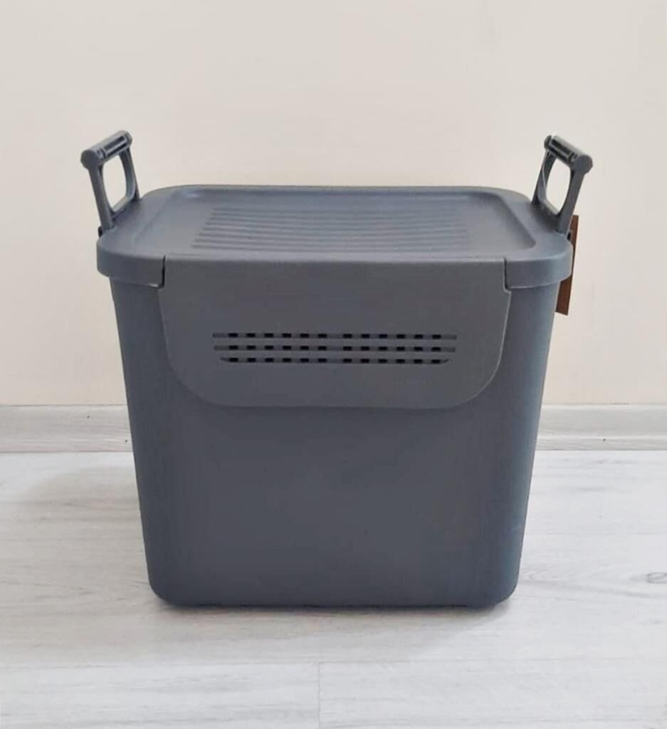 Geseus Motek  Mybox 1x30 Litre Kulplu Çok Amaçlı Organizer Saklama Kutusu-MT-35 Antrasit
