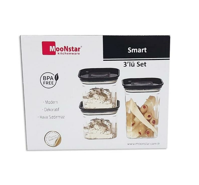 Moonstar smart üçlü saklama kabı hava sızdırmaz-SM-SET