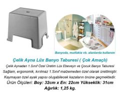 Çelik Ayna Lüx Banyo Taburesi Çok Amaçlı Tabure Antrasit-480