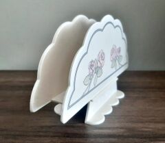 Masa Üstü Melamin Peçetelik Gül Desenli Krem-5 Adet