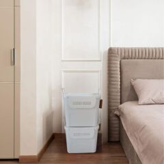 Geseus Motek  Mybox 2x30 Litre Kulplu Çok Amaçlı Organizer Saklama Kutusu-MT-35 gri