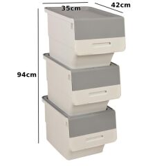 Motek Mt05  Patateslik Soğanlık Tekerlekli Organızer Eşya Ve Erzak Kutusu 3x33 Litre