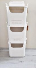 Geseus Motek  Mybox 3x30 Litre Kulplu Çok Amaçlı Organizer Saklama Kutusu-MT-35 gri