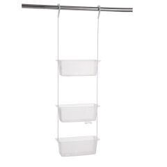 Primanova Üç Gözlü Duş Sepeti Şeffaf Pratik Asılabilir Yapı N43