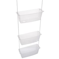 Primanova Üç Gözlü Duş Sepeti Şeffaf Pratik Asılabilir Yapı N43