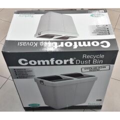 Motek 80 Litre Hassas Kapaklı Çift Gözlü Geri dönüşüm Çöp Kovası siyah