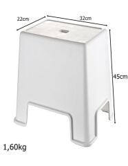 Geseus Banyo Taburesi  Büyük Boy Çok amaçlı Tabure-129-Beyaz