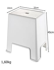 Geseus Banyo Taburesi  Büyük Boy Çok amaçlı Tabure-129-Beyaz