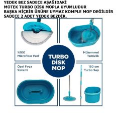 Motek Yeni Turbo Disk Mop Yedek Püskül 2 Adet